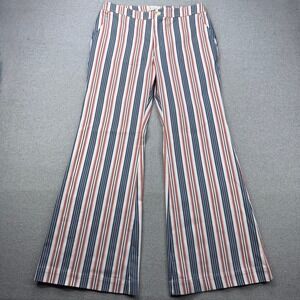 By Anthropologie Low-Rise Striped Flare Pants Multi-Color "Novelty" Size 10
